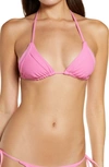 Frankies Bikinis Sky Triangle Bikini Top In Cherub