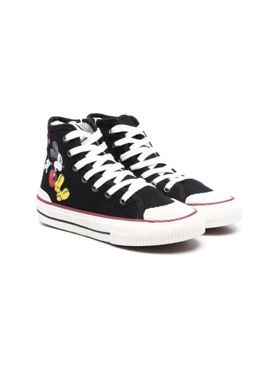 Moa Kids' Mickey Mouse High-top Trainers In Black