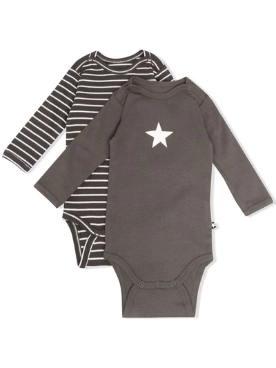 Molo Babies' Stripe-print Body In Black