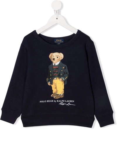 Ralph Lauren Kids Navy Blue Polo Bear Sweatshirt
