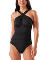 Tommy Bahama Pearl High Neck One-piece In Black