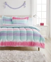 DREAM FACTORY DREAM FACTORY TIE DYE STRIPE COMFORTER BED IN A BAG, TWIN BEDDING