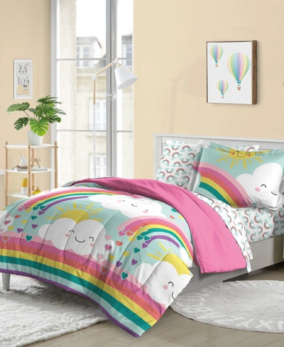 Dream Factory Rainbow Flare Twin Comforter Set, Set Of 5 In Teal