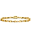 Macy's Citrine (8-1/10 Ct. T.w.) & Diamond Accent Link Bracelet In 18k Gold-plated Sterling Silver In Citrine