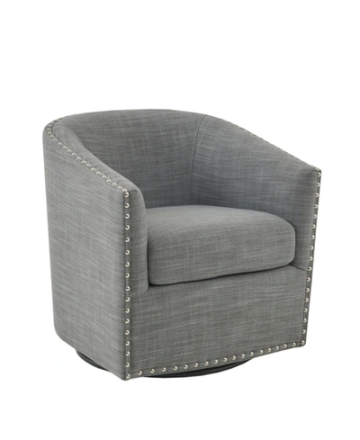Madison Park Tyler Barrel Swivel Chair In Gray