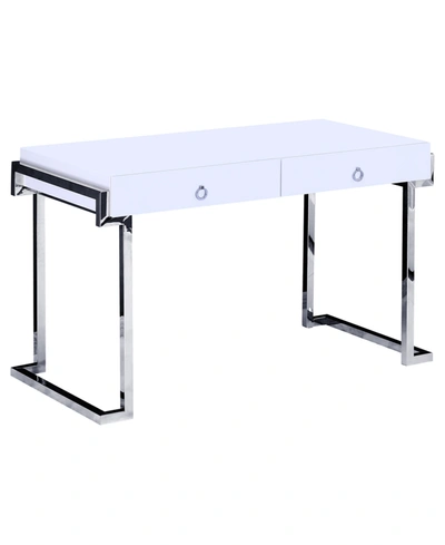 Best Master Furniture Juneau Lacquer Modern Computer Desk In Silver-tone
