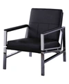 BEST MASTER FURNITURE FIFTH AVENUE FAUX LEATHER AND STAINLESS STEEL ACCENT CHAIR