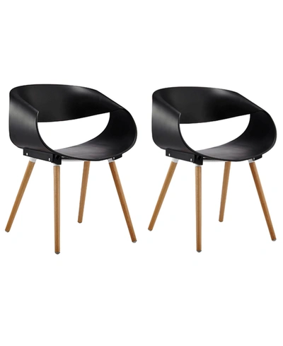 Best Master Furniture Christian Mid Century Modern Side Chairs, Set Of 2 In Black
