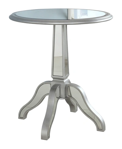 Best Master Furniture Inwood Park Mirrored Round Side Table In Silver