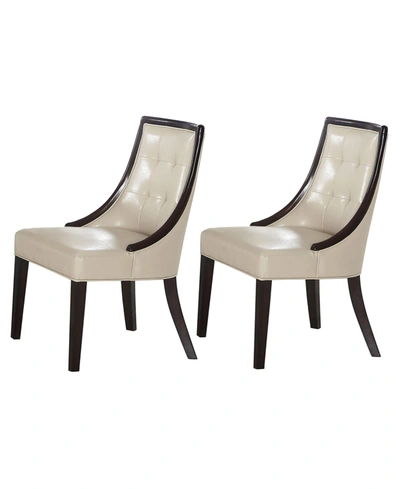Best Master Furniture Raphael Traditional Faux Leather Dining Side Chairs, Set Of 2 In Ivory