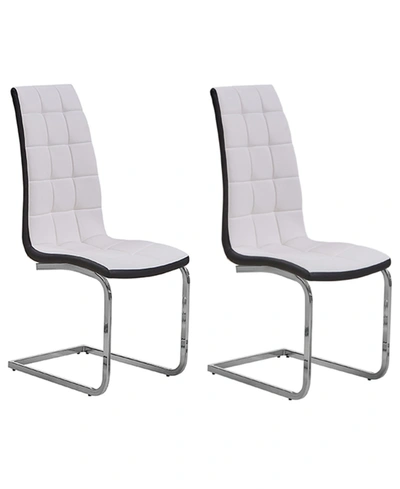 Best Master Furniture Marilyn Faux Leather Dining Side Chairs,, Set Of 2 In White