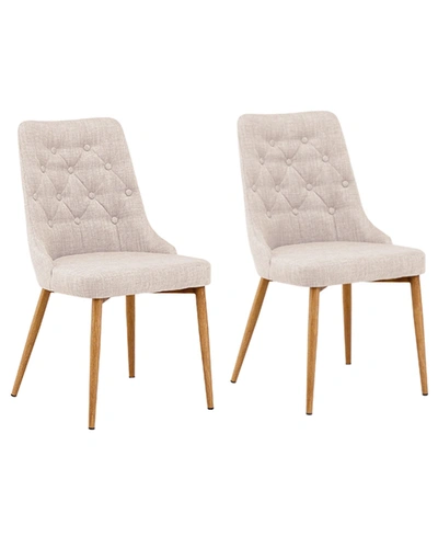 Best Master Furniture Jacobsen Upholstered Mid Century Side Chairs, Set Of 2 In Beige