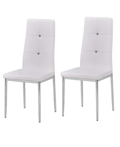 Best Master Furniture Trina Modern Living Side Chairs,, Set Of 2 In White