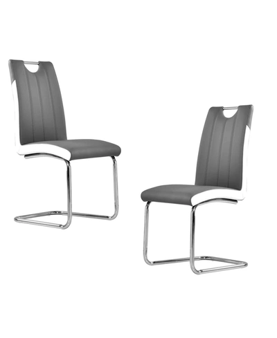 Best Master Furniture Bono Upholstered Modern Side Chairs, Set Of 2 In Gray