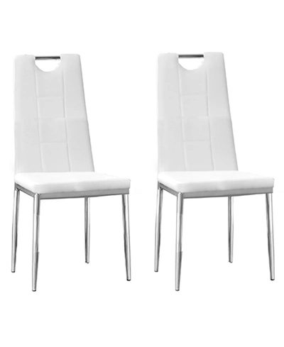 Best Master Furniture Beverly Upholstered Side Chairs, Set Of 2 In White