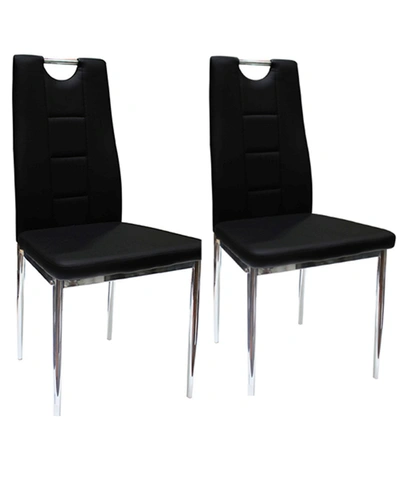 Best Master Furniture Beverly Upholstered Side Chairs, Set Of 2 In Black