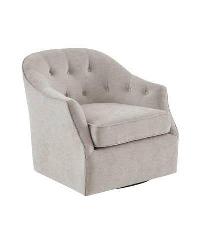 Madison Park Calvin Barrel Tufted Swivel Chair In Natural