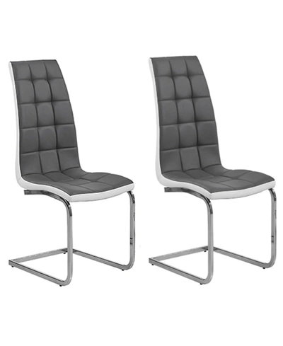 Best Master Furniture Marilyn Faux Leather Dining Side Chairs,, Set Of 2 In Gray
