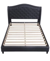 Best Master Furniture Frances Upholstered Linen Blend Platform Bed, Queen In Black