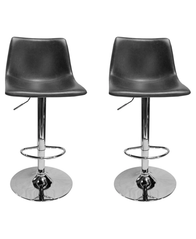 Best Master Furniture Jimmy Dean Adjustable Swivel Bar Stool, Set Of 2 In Gray