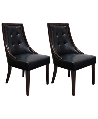 Best Master Furniture Raphael Traditional Faux Leather Dining Side Chairs, Set Of 2 In Black
