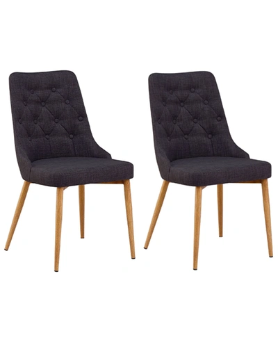 Best Master Furniture Jacobsen Upholstered Mid Century Side Chairs, Set Of 2 In Charcoal