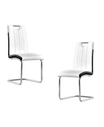 Best Master Furniture Bono Upholstered Modern Side Chairs, Set Of 2 In White