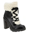 Bcbgeneration Palli Womens Faux Suede Ankle Combat & Lace-up Boots In Black Manmade