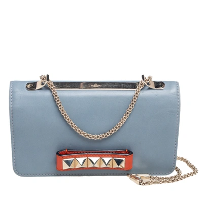 Pre-owned Valentino Garavani Multicolor Leather Rockstud Va Va Voom Chain Clutch