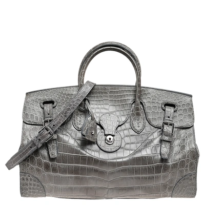 Pre-owned Ralph Lauren Grey Alligator Ricky Tote