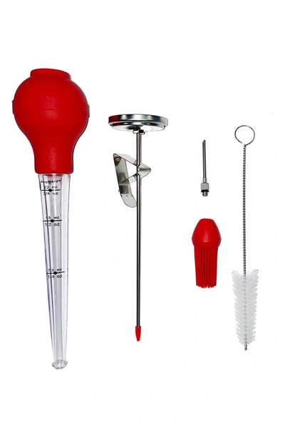 Berghoff International 6-piece Turkey Baster Set In Grey/ Red