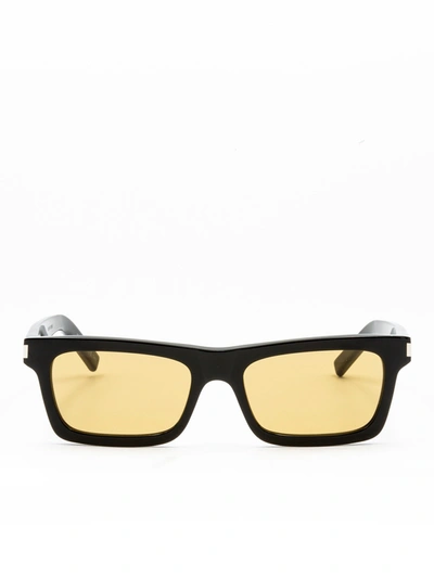 Saint Laurent Eyewear Rectangular Frame Sunglasses In Havana