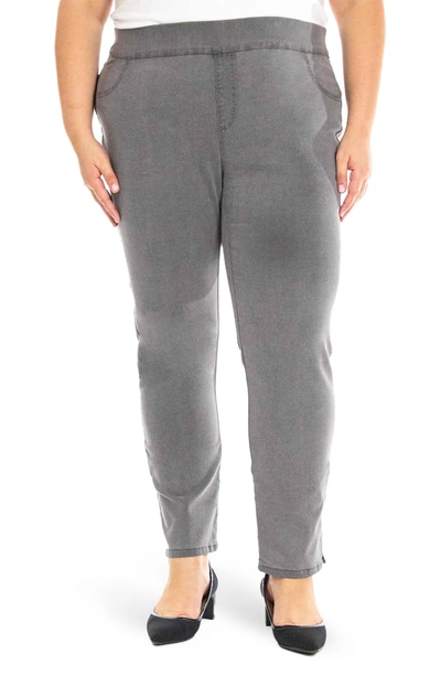 Nina Leonard Denim Pants In Grey Wash
