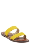 Sam Edelman Gala Two Strap Slide Sandal In Gold Yellow Suede