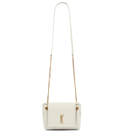 Saint Laurent Nolita Mini Leather Shoulder Bag In White