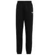 Rotate Birger Christensen + Net Sustain Mimi Embroidered Organic Cotton-jersey Tapered Track Pants In Black