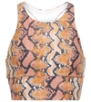 The Upside Sanibel Snake-print Stretch Sports Bra In Gold Python