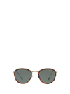 Giorgio Armani Ar6068 Red Havana Male Sunglasses In Brushed Pale Gold