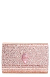 Kurt Geiger London Party Eagle Glitter Clutch In Light/ Pastel Pink
