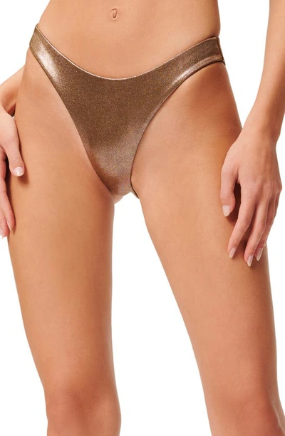 Good American Better Bikini Bottoms In Mocha Foil002