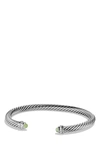 David Yurman Cable Classics Bracelet With Semiprecious Stones & Diamonds In Prasiolite