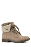 Cliffs By White Mountain Duena Faux Shearling Lined Lace-up Boot In Natural Fabric