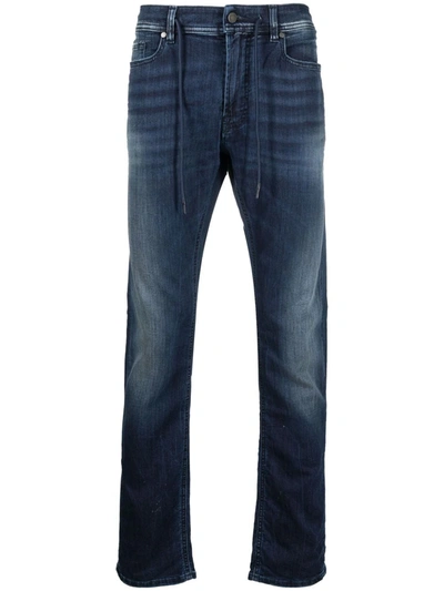 7 For All Mankind Mid-rise Slim-fit Jeans In Blau