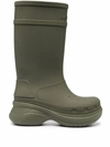 Balenciaga Green Crocs Edition Rubber Boots In Army Green