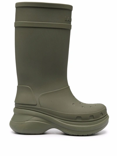 Balenciaga Green Crocs Edition Rubber Boots