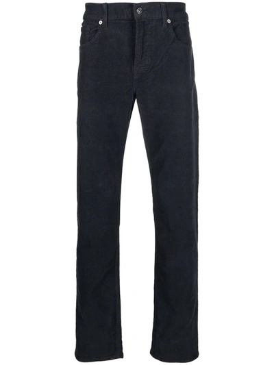 7 For All Mankind Mid-rise Straight Jeans In Blau
