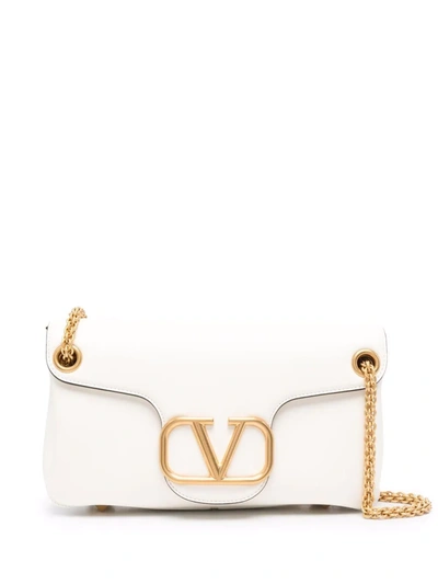 Valentino Garavani Ivory Stud Sign Shoulder Bag In White