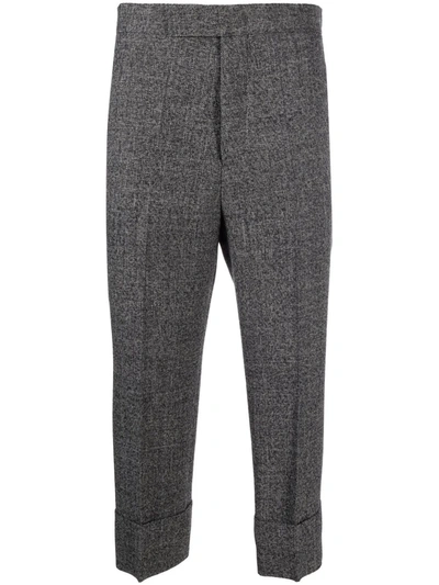 Sapio Pressed-crease Cropped Tailored Trousers In Grey