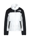 The North Face Womens Tnf White Hmlyn Colour-blocked Shell-down Jacket Xs In White