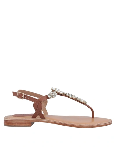 Hadel Toe Strap Sandals In Brown